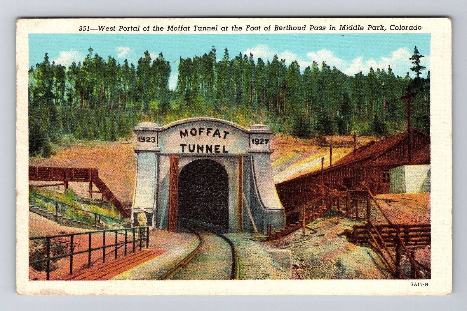 Middle Park CO-Colorado, West Portal Moffat Tunnel Vintage Souvenir Postcard