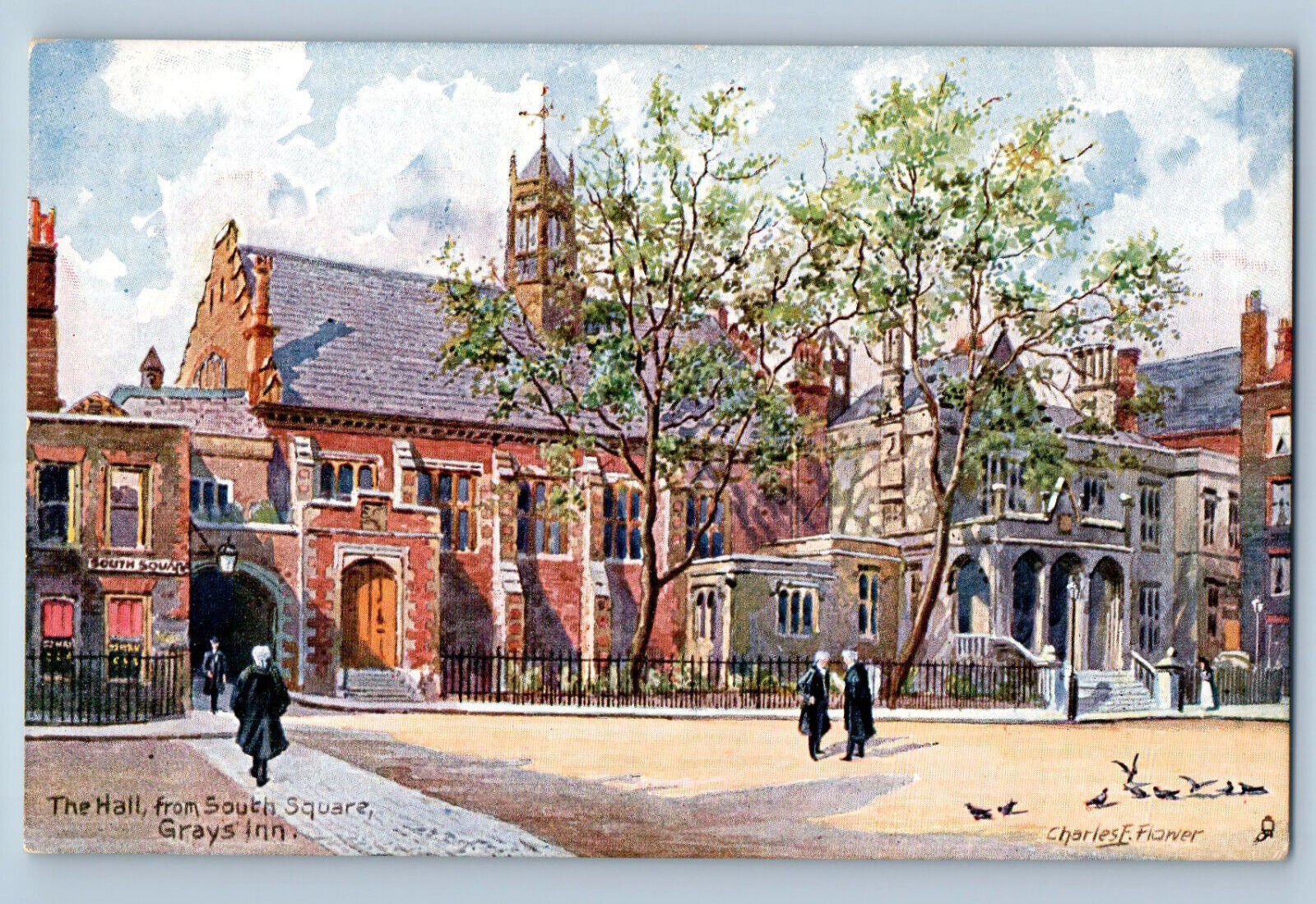 London UK Postcard The Hall from South Square Grays Inn c1910 Oilette Tuck Art