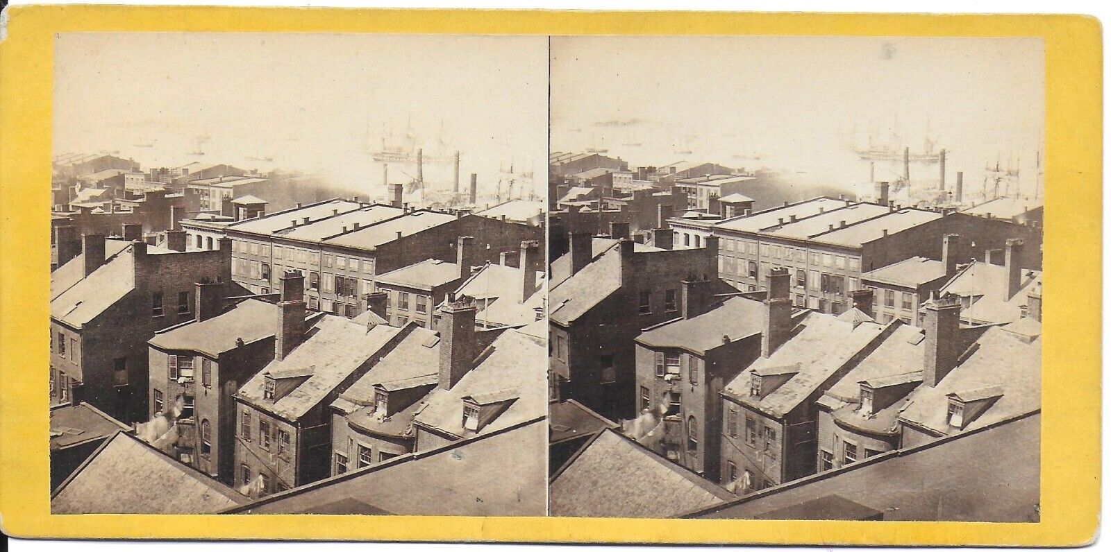 E & H T Anthony Stereoview Bird’s Eye View of Bay of New York 1860-70s