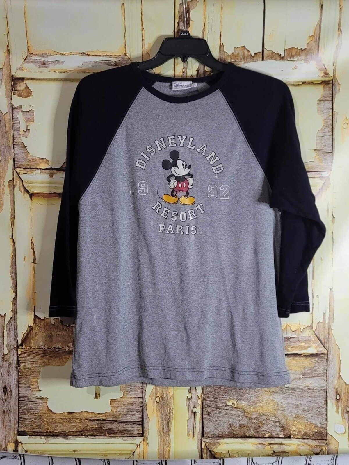 Vintage Disneyland Paris 1992 Mickey Mouse Long Sleeve Shirt Grey Medium