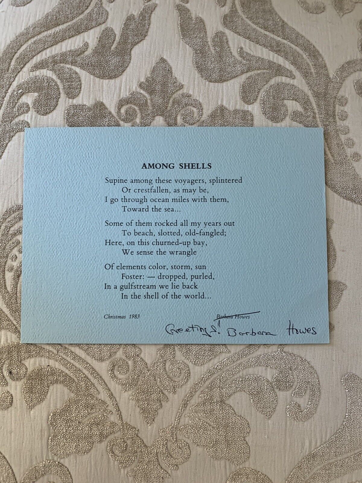 Barbara Howes American Poet Author Signed Poem \