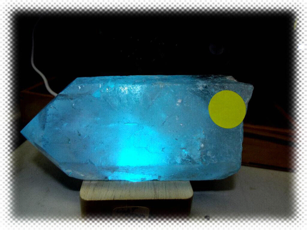 BIG NATURAL QUARTZ CRYSTAL WITH MULTI COLOR CHANGING LIGHT STAND