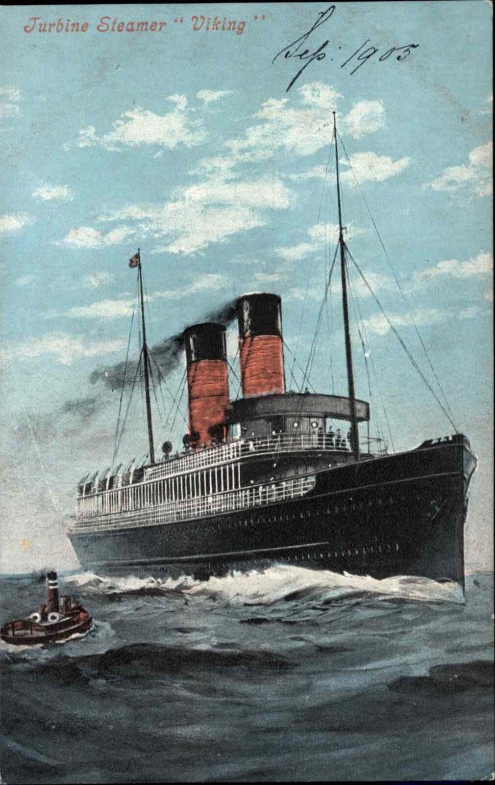 Turbine Steamer Steamship Viking c1905 Vintage Postcard