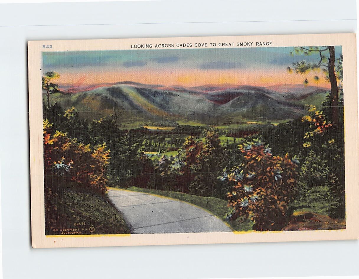 Postcard Looking Across Cades Cove to Great Smoky Range USA