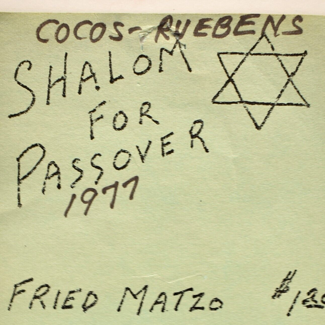 Vintage 1977 Coco\'s Rueben\'s Restaurant Menu Shalom For Passover
