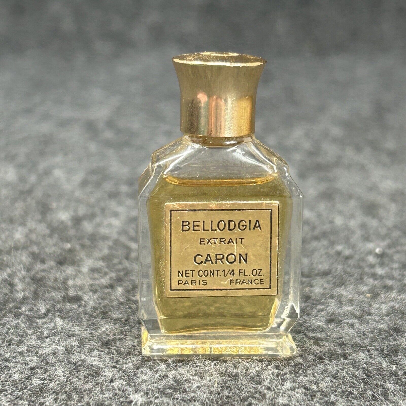 CARON Bellodgia Extrait Vintage Perfume Bottle Paris France Mini Gold Vanity