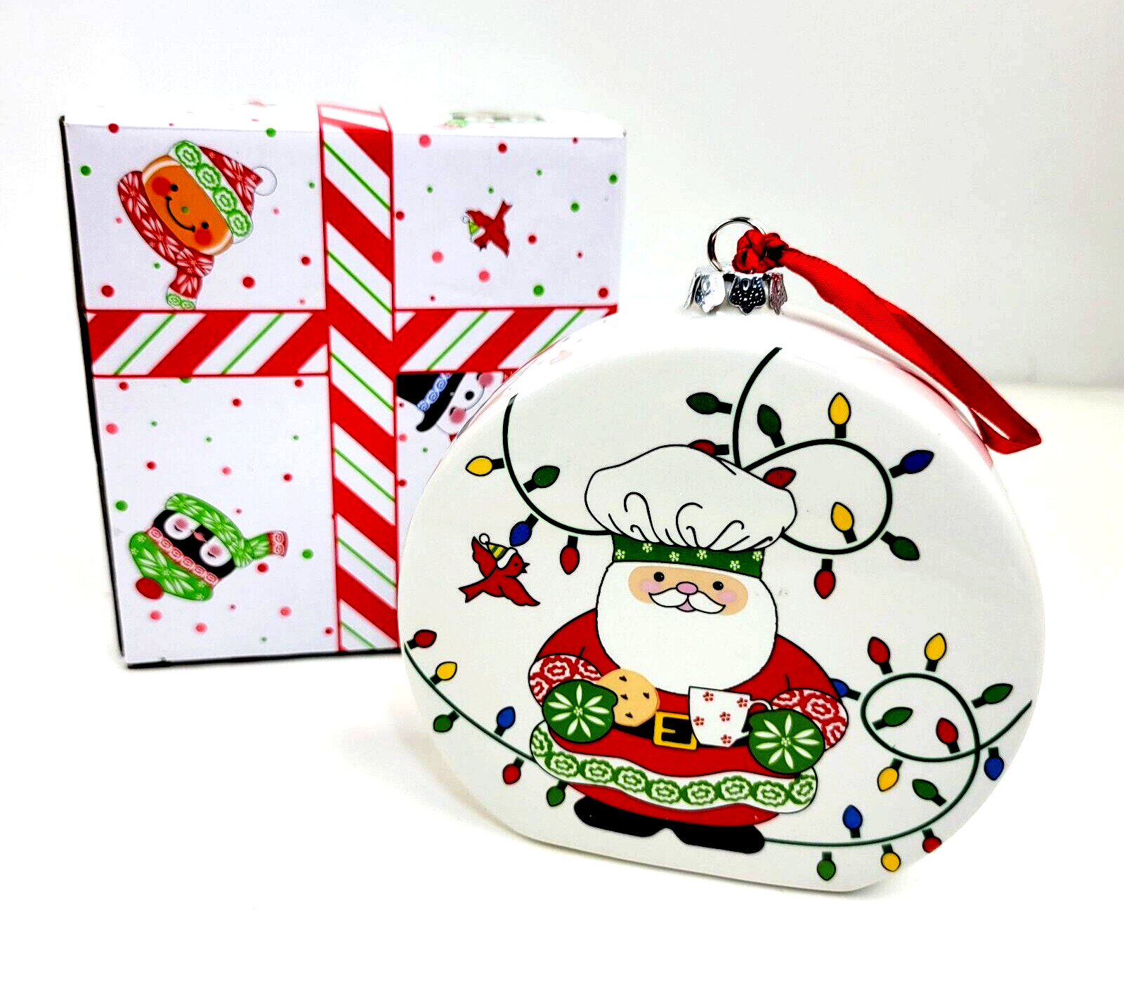 Temptations Christmas Decoration Eggnog Mousse Recipe Santa Ornament by Tara New