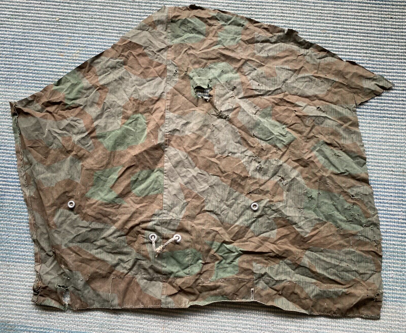 Original German WWII Camouflage Splinter Tent Zeltbahn Section (1)
