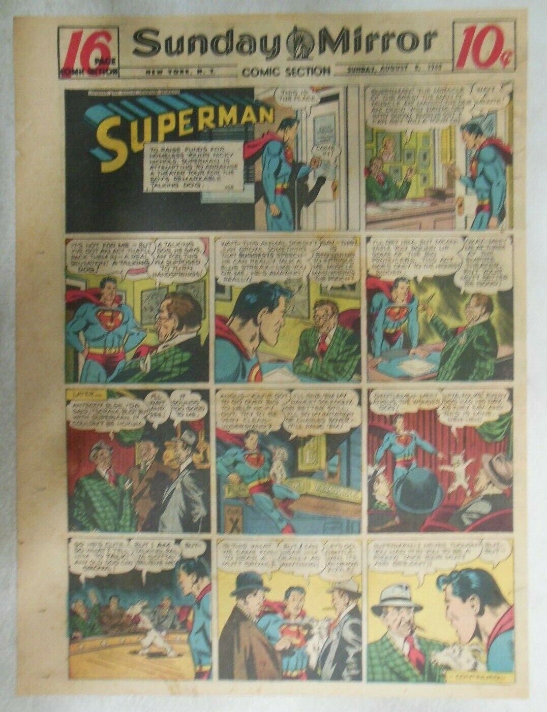 Superman Sunday Page #458 by Wayne Boring from 8/8/1948 Size ~11 x 15 inches