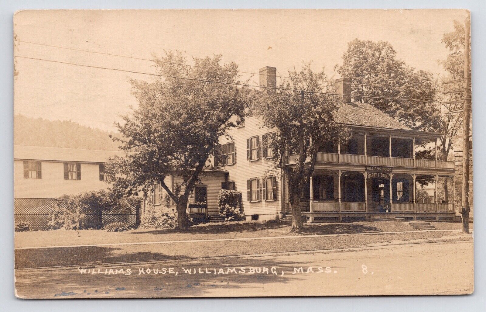 1920s~Willimsburg Massachusetts MA~Williams House~Antique RPPC Photo Postcard