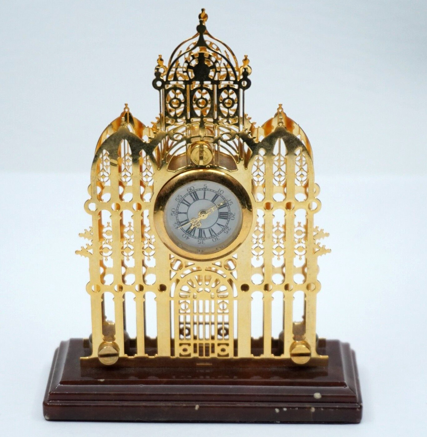 ITALIAN CHIELLINI DESK CLOCK MADE IN ITALY Vintage mini clock gold