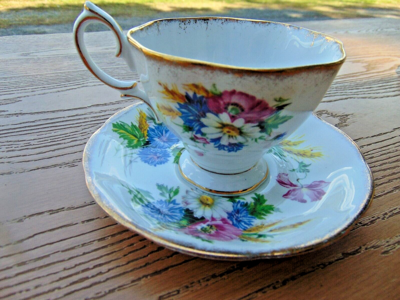 Vintage Royal Albert Tea Cup and Saucer Set Harvest Bouquet Gold Trim