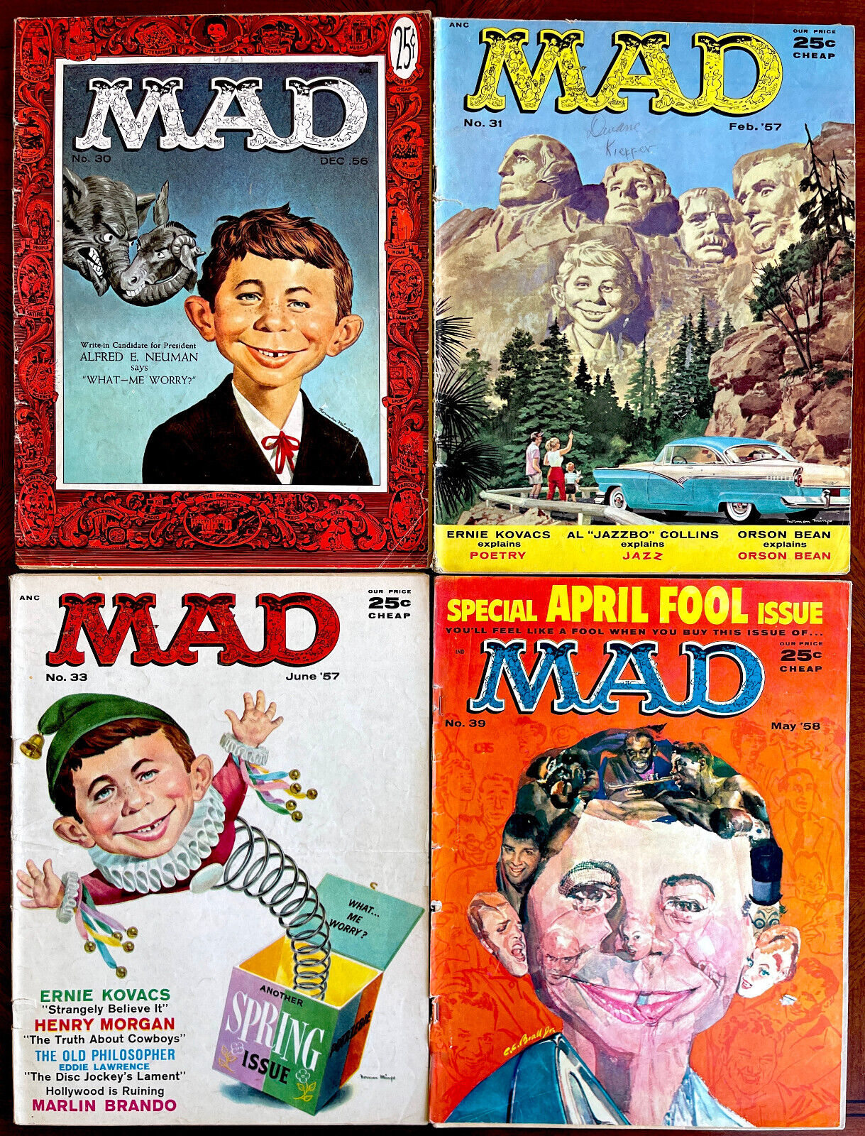 4 early MAD MAGAZINES from 1950's  #30, 31, 33, 39 - Read Descriptions below
