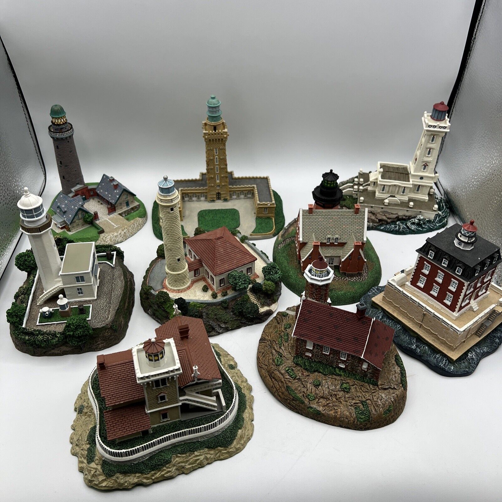Set Of 9 Historic American Lighthouses By The Danbury Mint