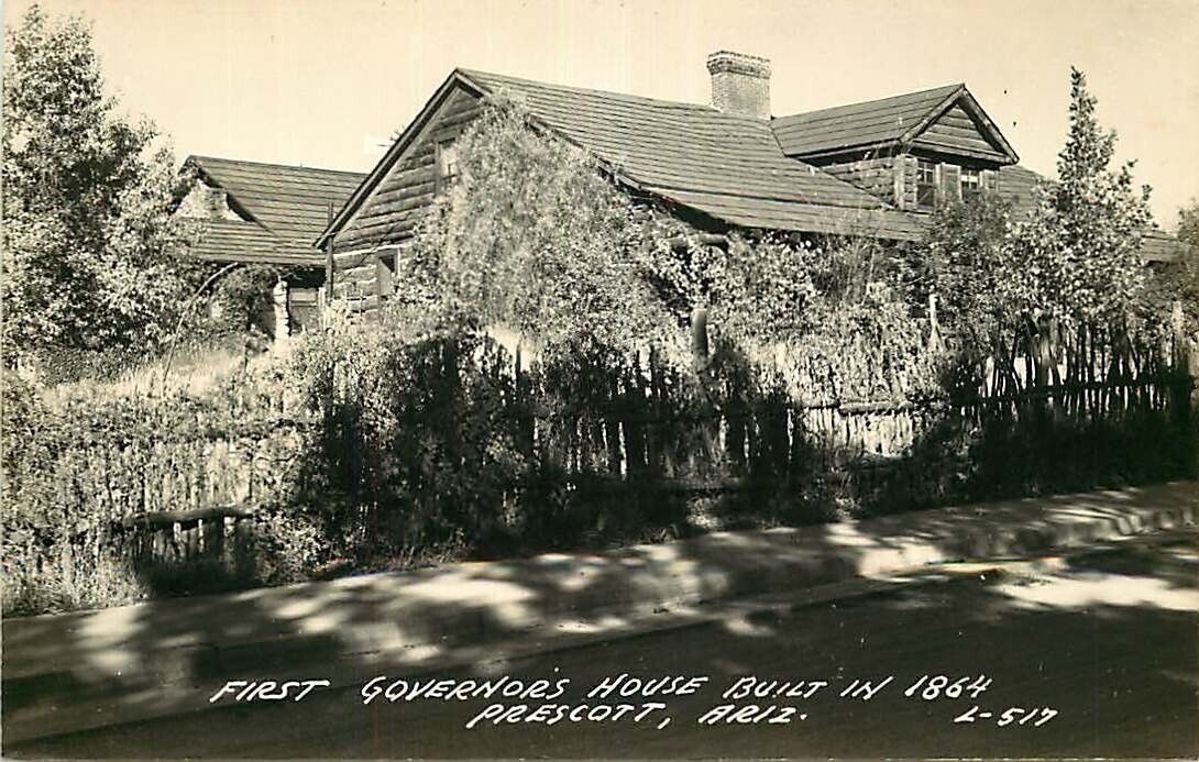 Real Photo Postcard First Governor\'s House Built 1864, Prescott, Arizona