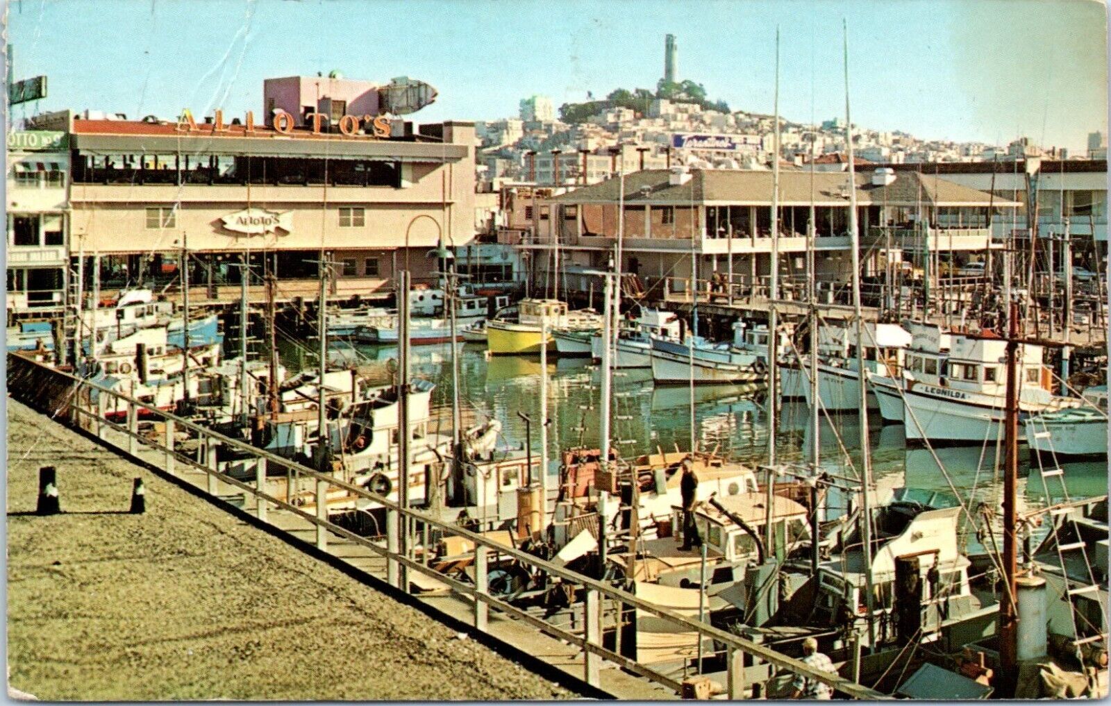 Fisherman's Warf, San Francisco, California Postcard c1966