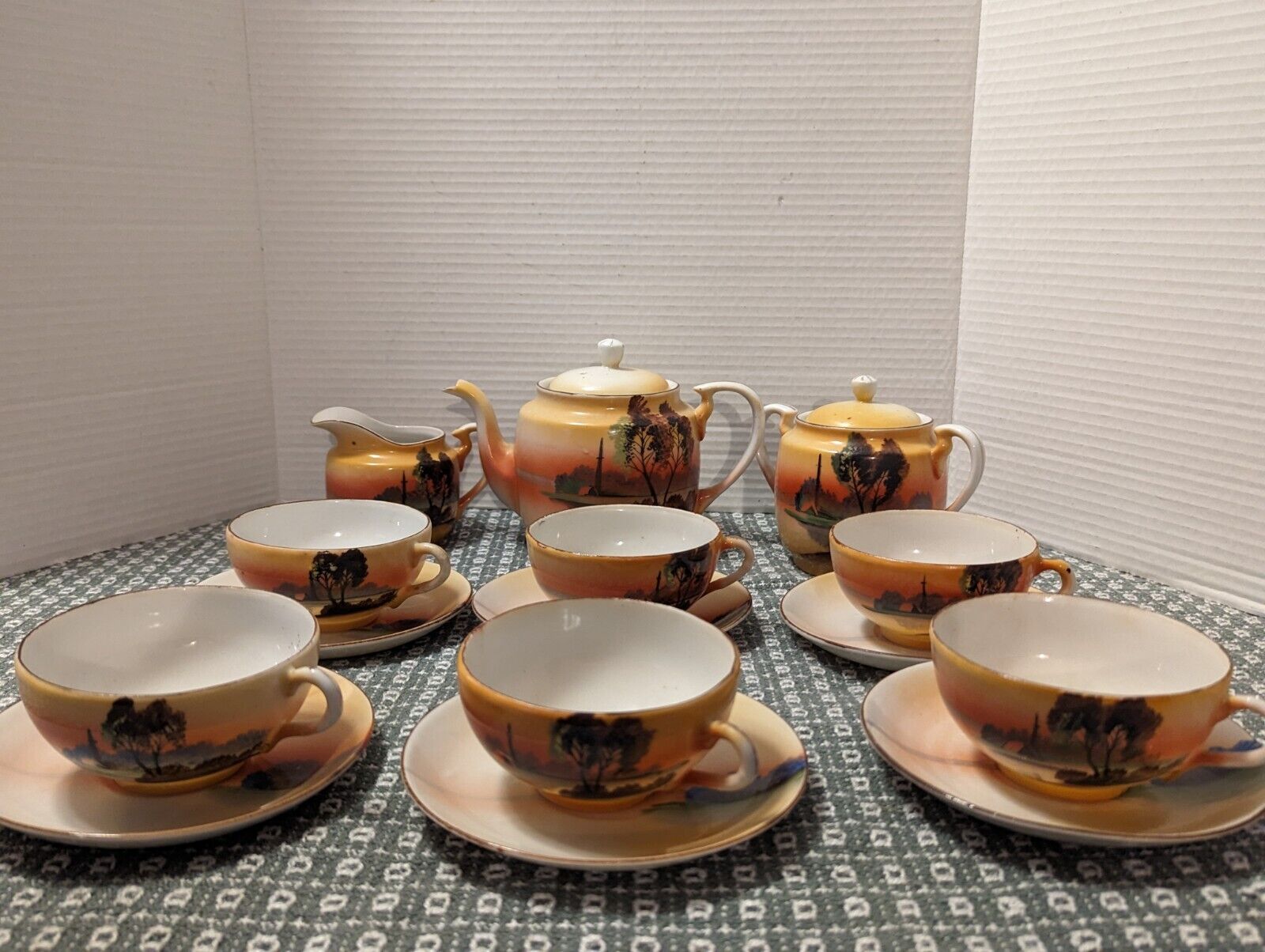 Vintage Chikaramachi Hand Painted Japanese Tea Set
