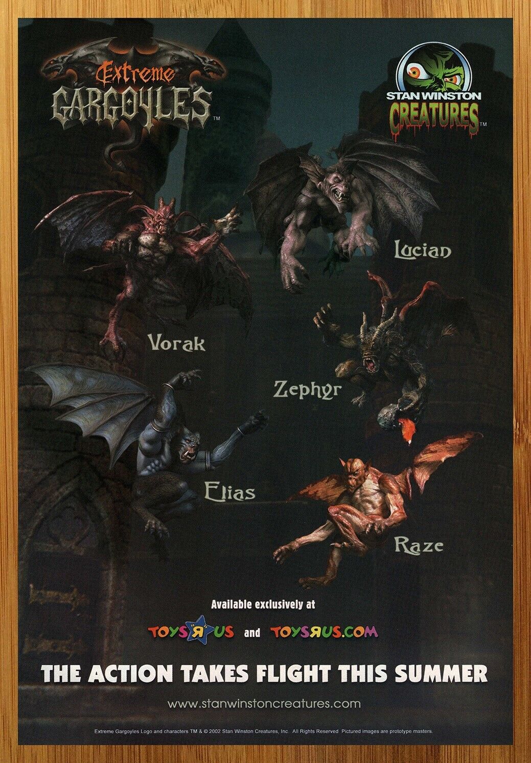 2002 Stan Winston Extreme Gargoyles Figures Print Ad/Poster Toys R Us Promo Art