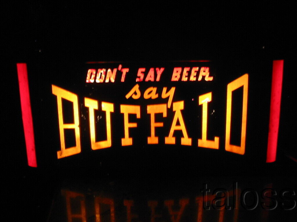 1930\'s Buffalo Beer ROG Reverse on Glass Light-up Sign Sacramento CAL RARE SIGN