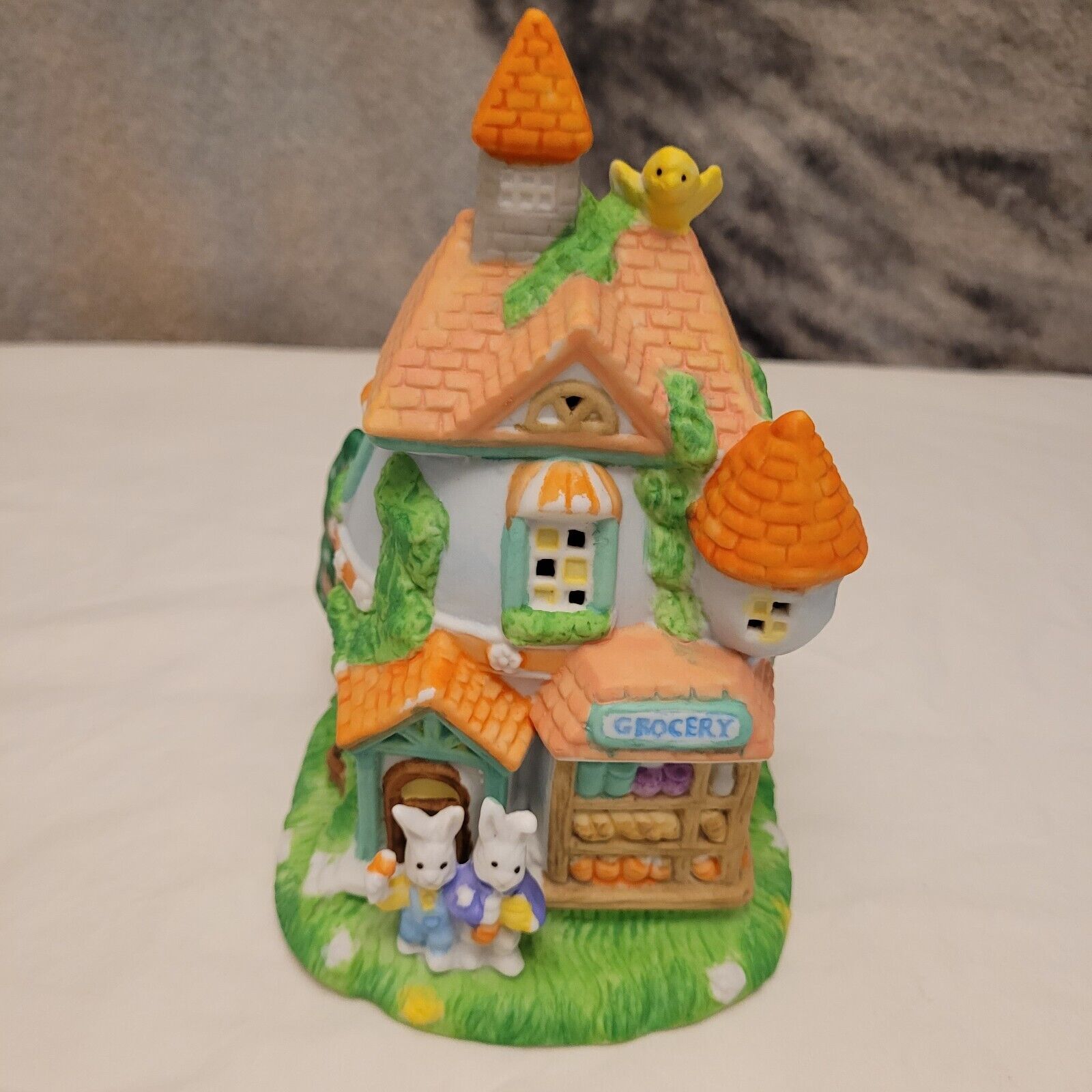 Cottontale Cottages Easter Hand Painted Porcelain Grocery Store House Village