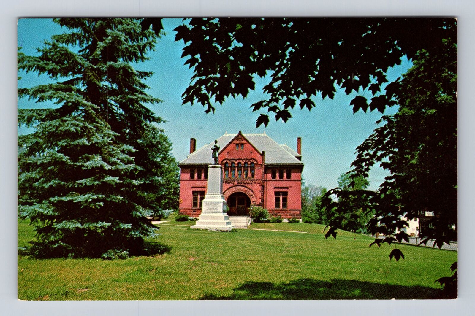 Jaffrey NH-New Hampshire, Jaffrey Clay Library, Antique Vintage Postcard