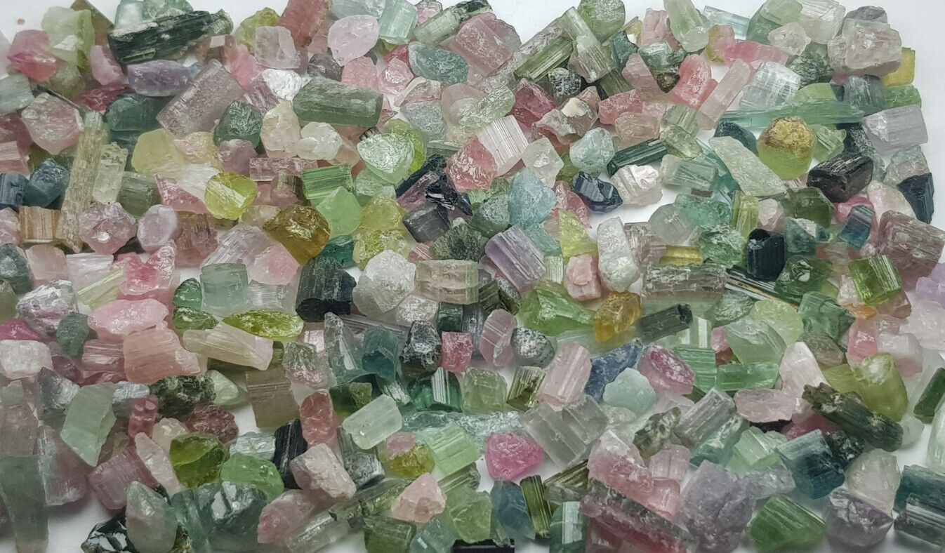 297 Ct Natural Bi Color Tourmaline Rough Afghani Crystals Lot