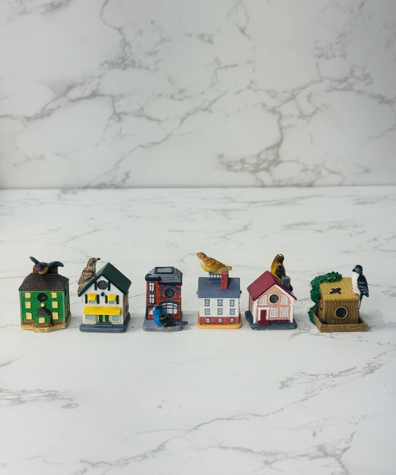 Lenox Vintage Collectible Miniature Birdhouse Thimbles Set of 6