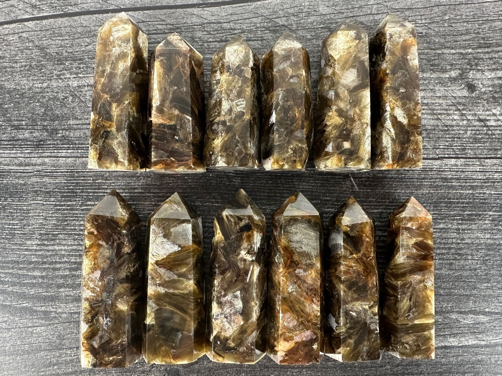 Black & Gold Mica Tower (Natural Crystal)