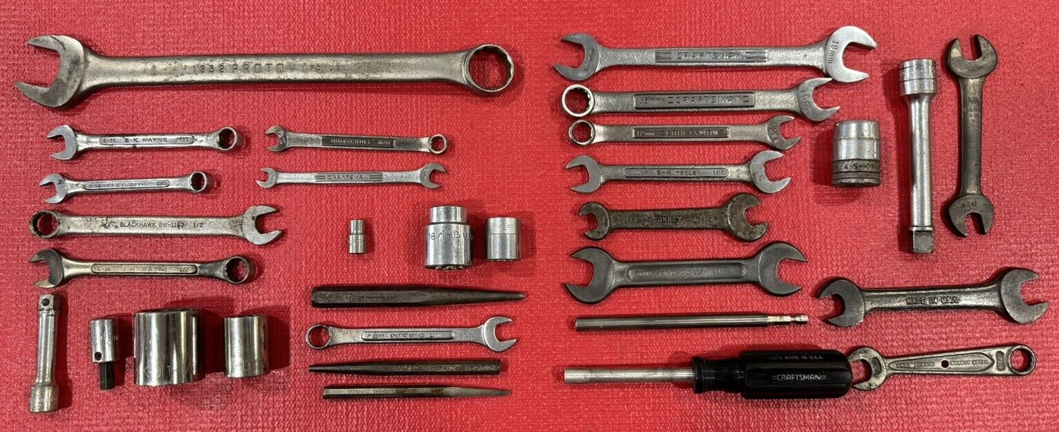 Vintage Lot of 30 USA Tools- Snap-on,S-K,Craftsman,Mac,Proto,Bonney,K-D
