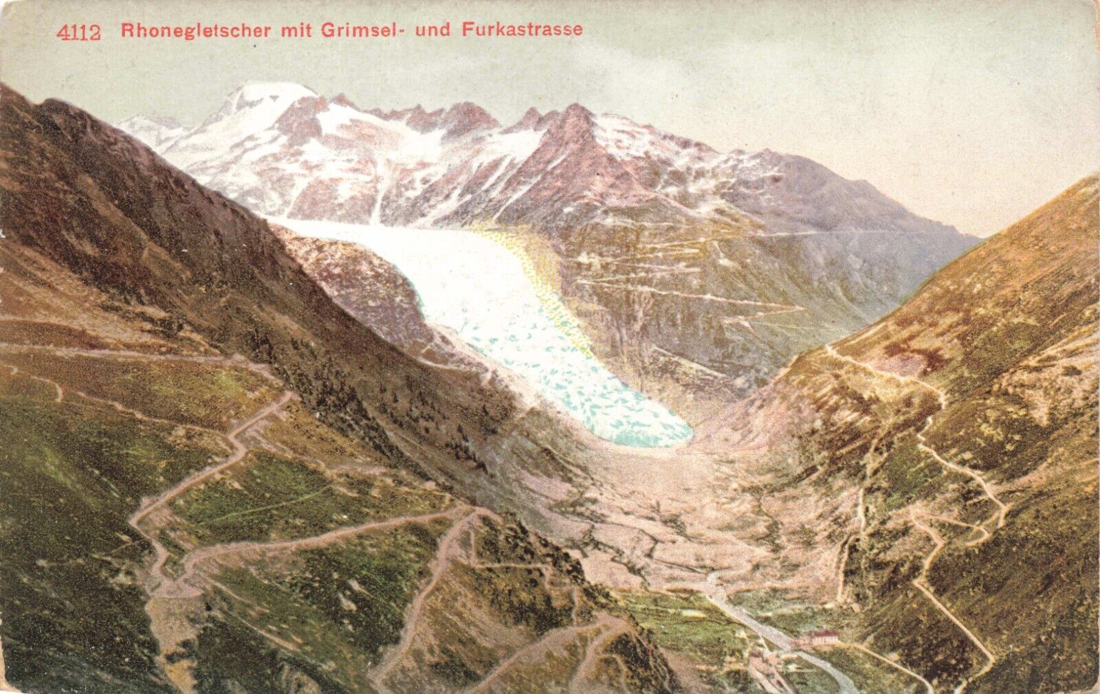 Postcard Switzerland Grimsel Furka Pass Glacier Europe Alps