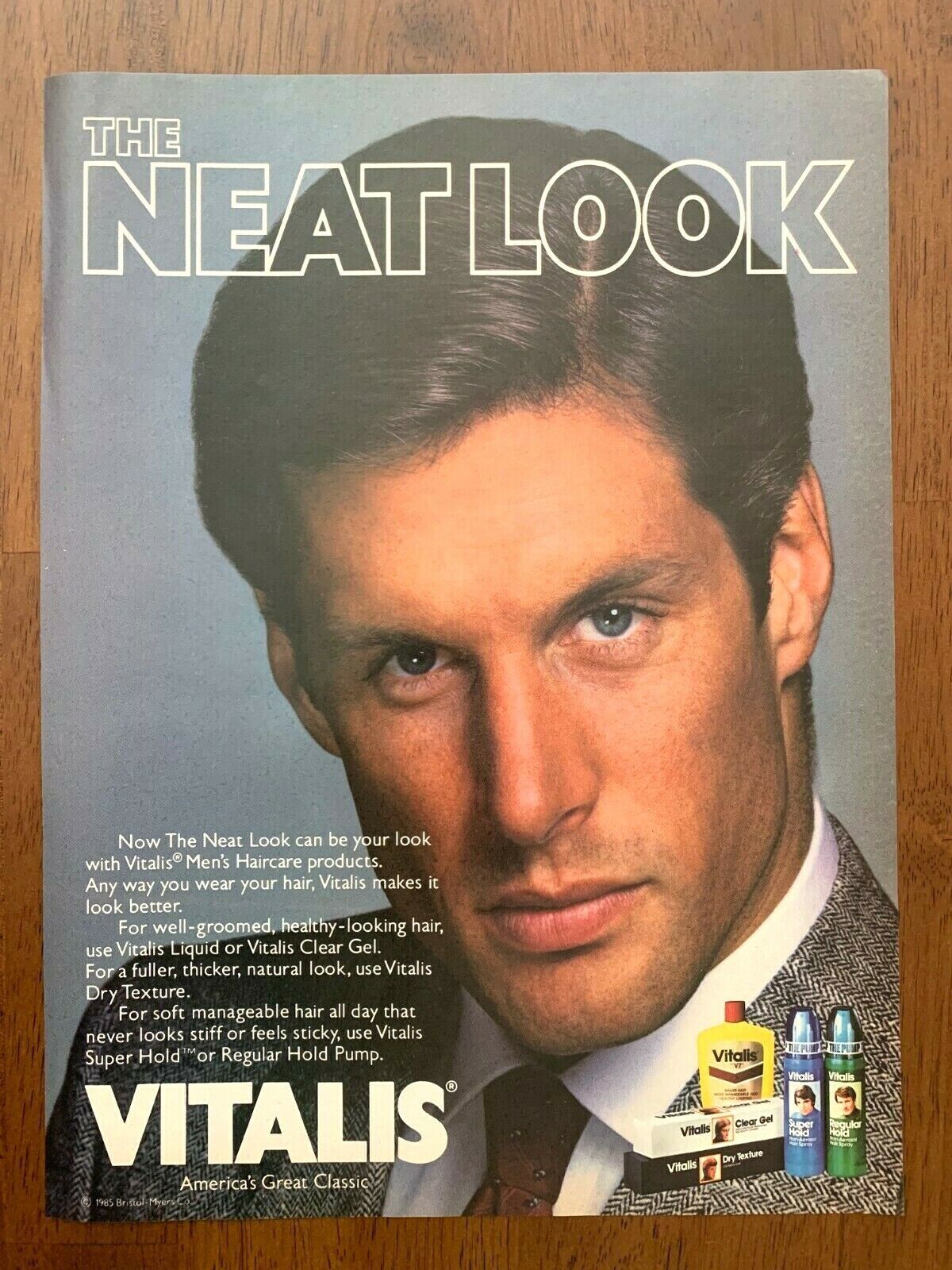 1985 Vitalis Haircare Vintage Print Ad/Poster Retro Fashion Pop Art Décor 