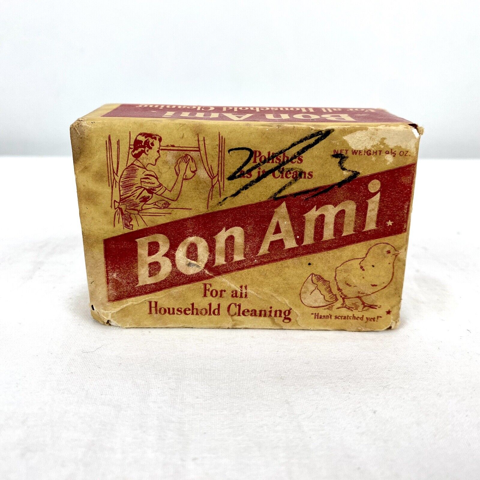 Vintage Bon Ami Cleaning Cake Soap Bar Sealed 9 1/2 Oz Polishes as it Cleans