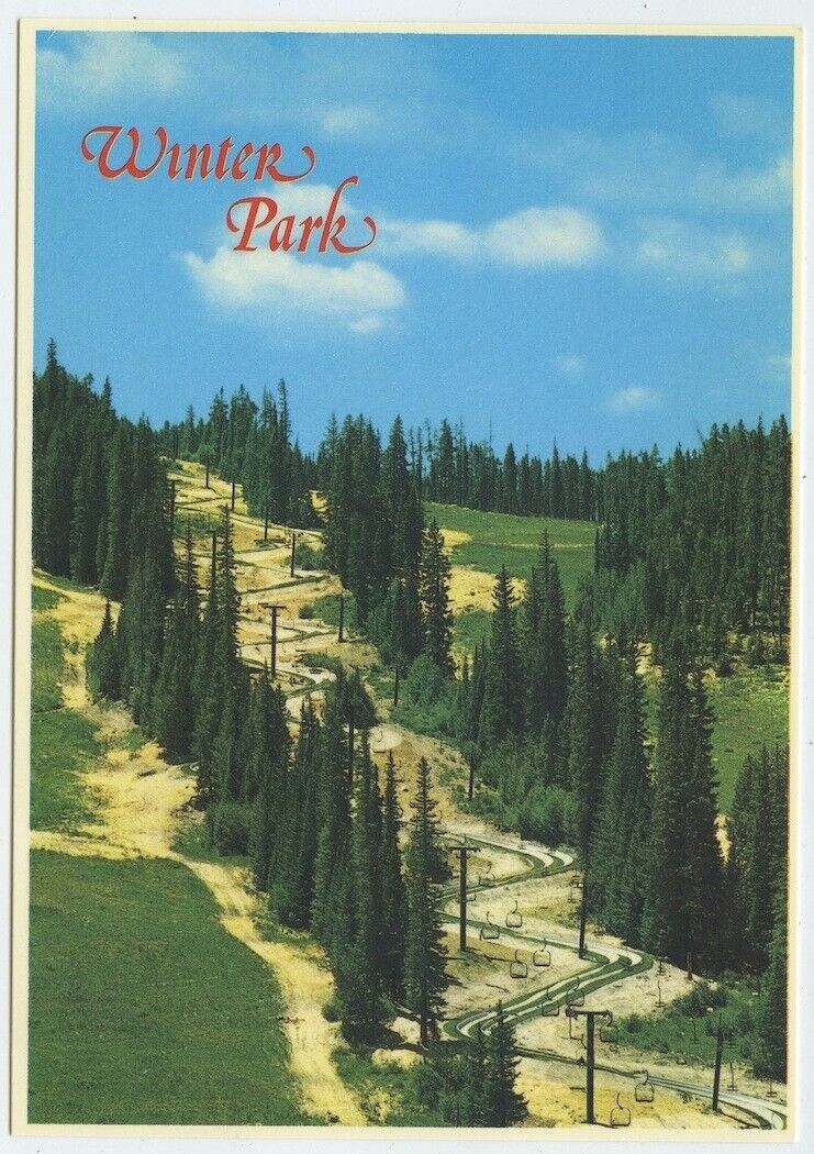 Winter Park Co Alpine Slide Continental Postcard Colorado