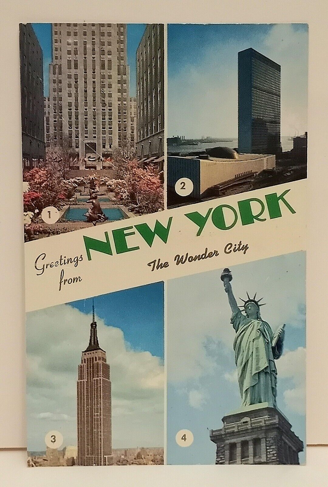 Vintage 1950s Greetings From New York Picture Postcard In Excellent Condition