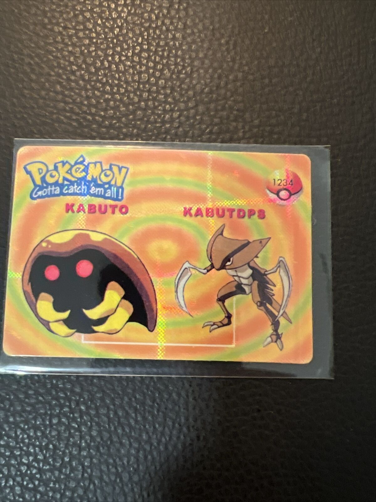 Kabutops #1234 Pokémon Vintage Prism Vending Sticker Bandai Cardass 13