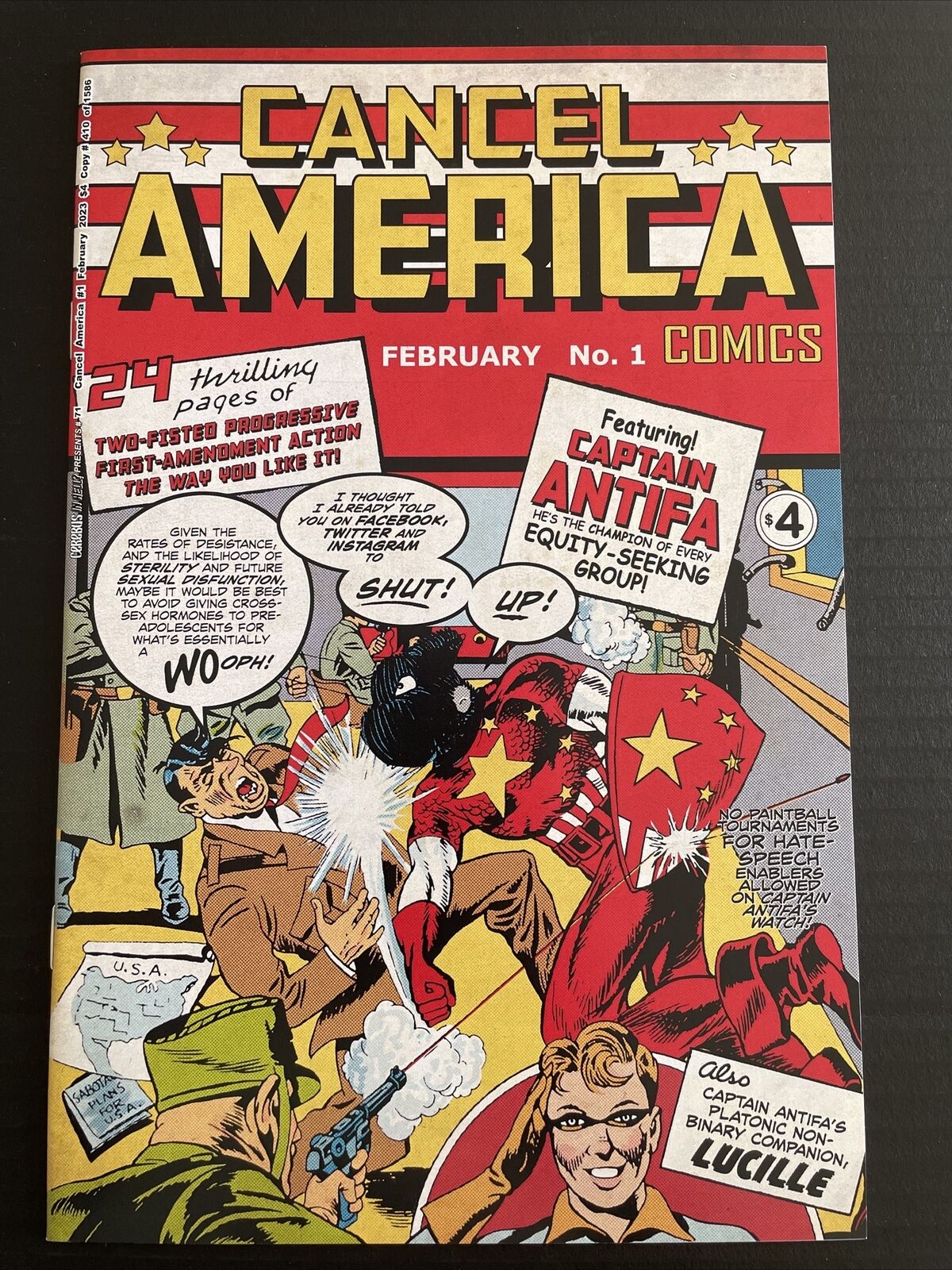 Cancel America Comics #1 | Cerebus - Cap #1 Homage - 2023 - WE COMBINE SHIPPING