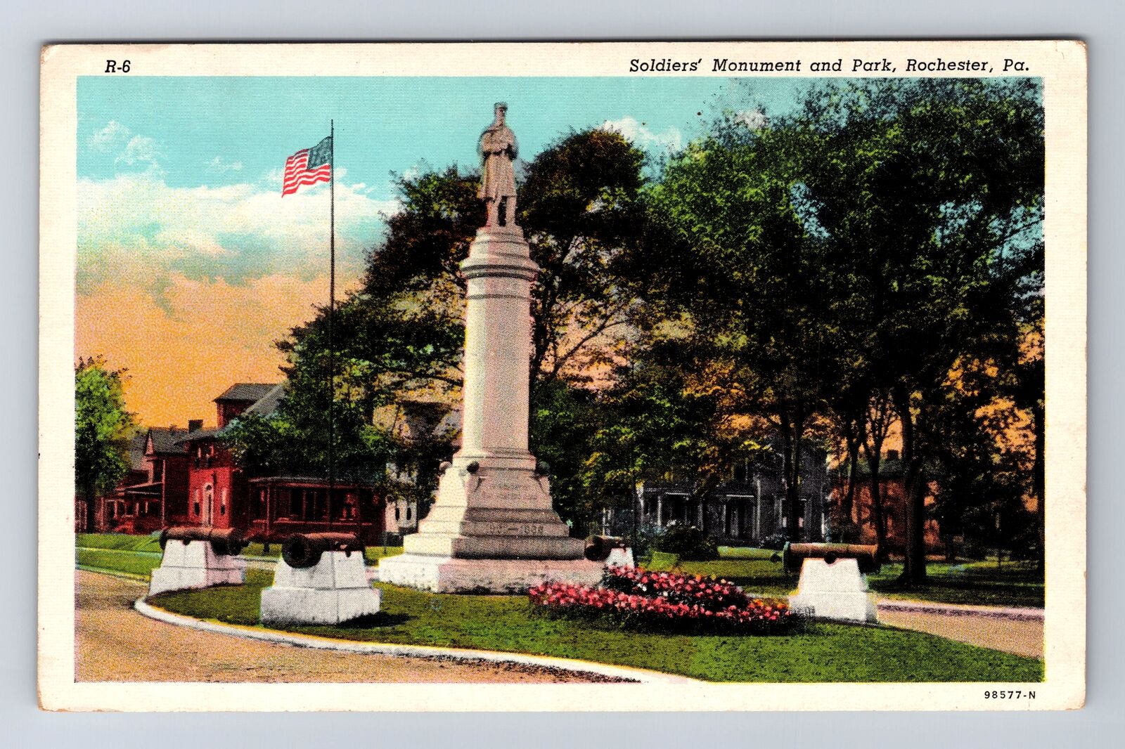 Rochester PA-Pennsylvania, Soldiers\' Monument and Park, Vintage Postcard