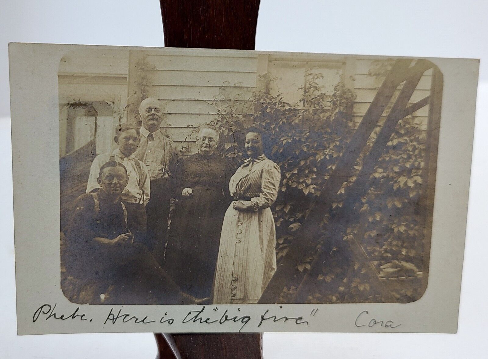 1906 Antique Real Photo Postcard Family Outside Undivided back