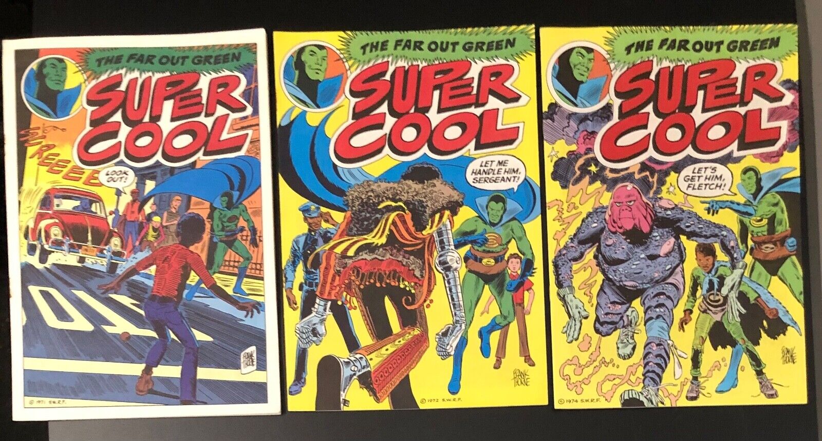 SIGNED FAR OUT GREEN SUPER COOL #1 #2 #4 FRANK THORNE of Red Sonja Marvel Unread