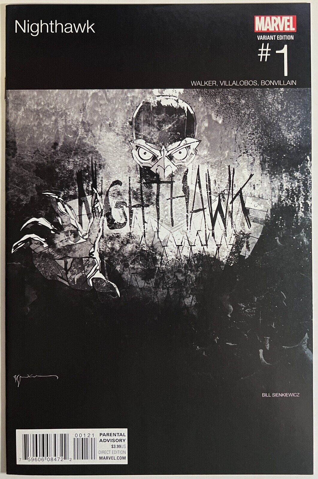 Nighthawk #1 NM Marvel Comics 2016 Sienkiewicz Hip Hop Variant