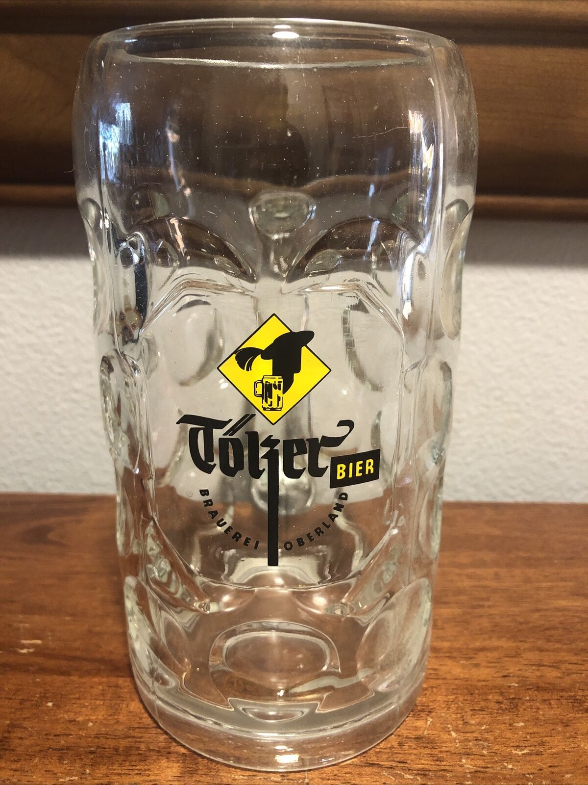 RARE OBERLAND BIER BRAUEREL TOLZER 1L GERMAN BEER GLASS STEIN 