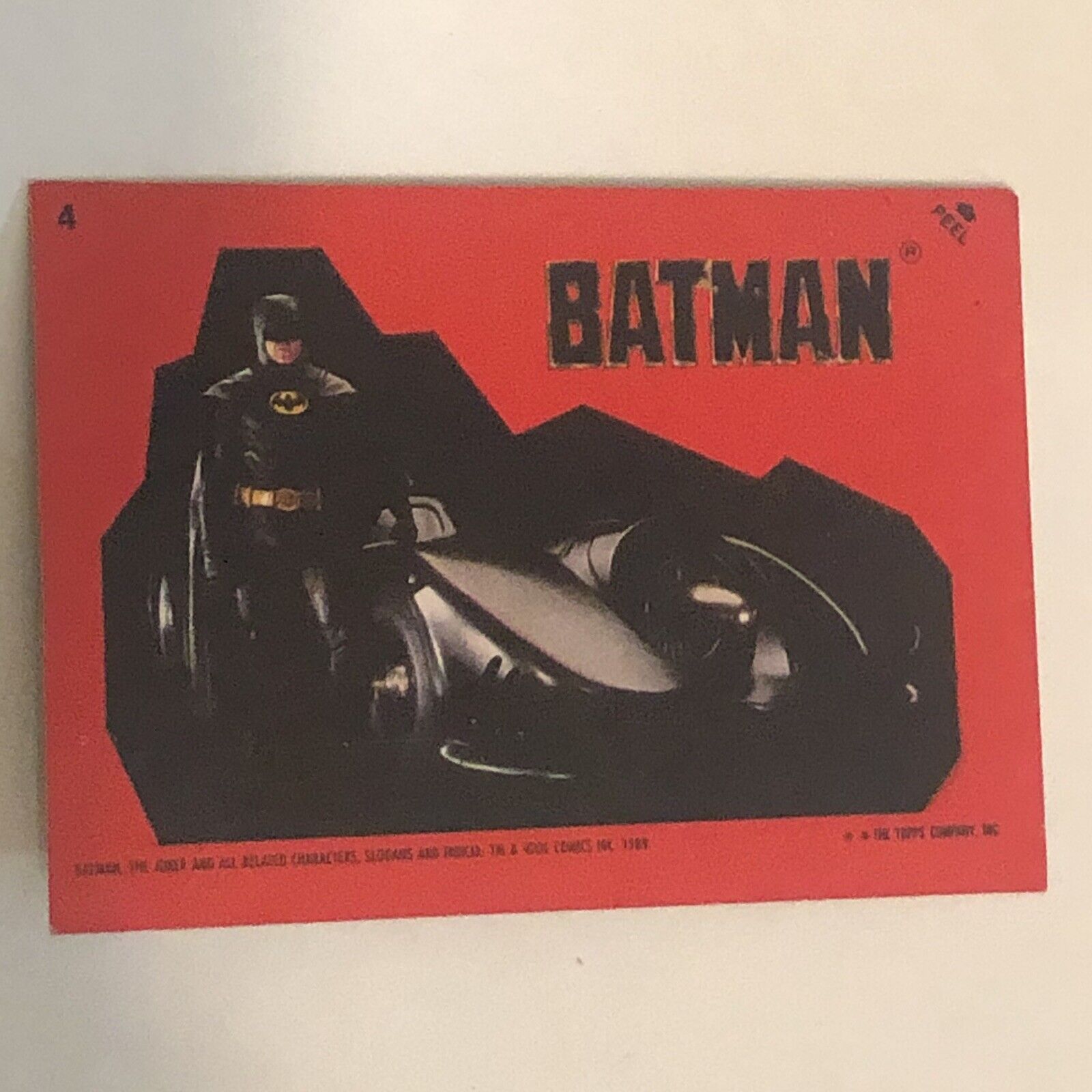 Batman 1989 Trading Card #4 Michael Keaton Sticker