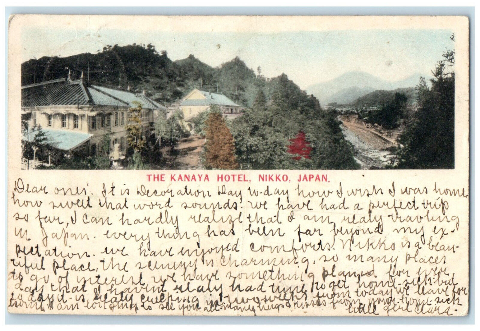 c1905 Trees Surrounding Kanaya Hotel Nikko Japan Antique Posted Postcard