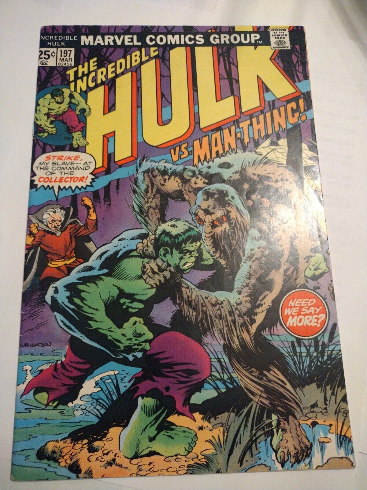 Incredible Hulk #197 - Collector, Man-Thing, MVS Intact - Marvel Comics 1976