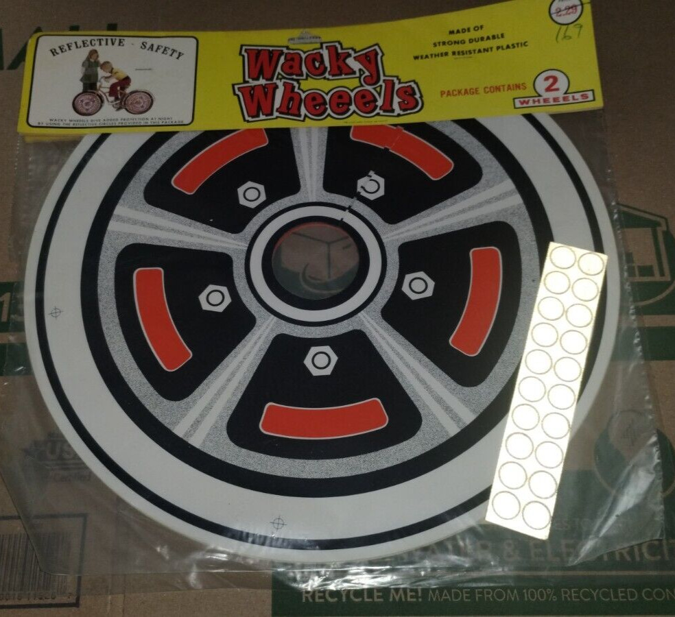 VINTAGE PAIR MAG WHEEL WACKY WHEELS BICYCLE INSERTS (2 discs)
