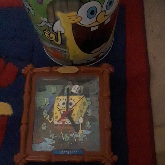 2005 Spongebob Squarepants Metal Trash Can 10\