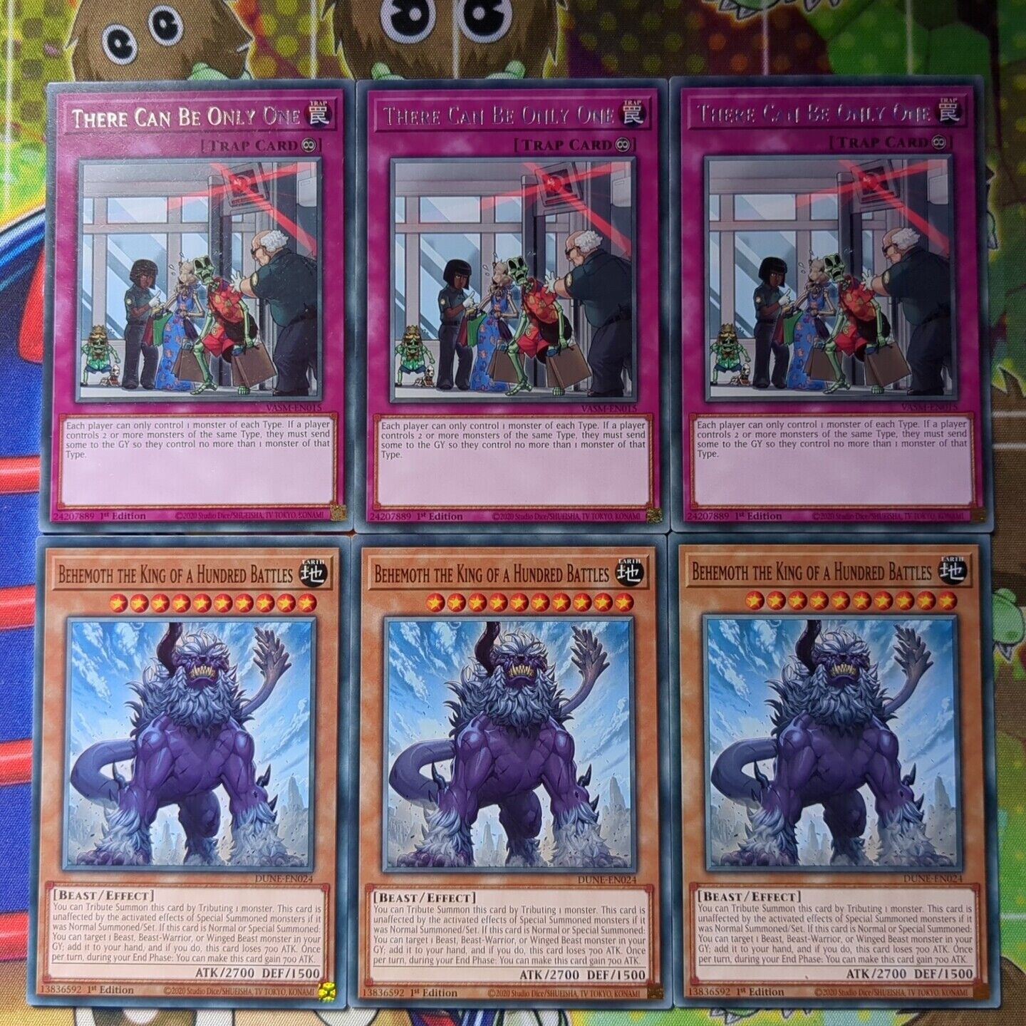 3 x VASM-EN015/DUNE-EN024 There Can Be Only One/Behemoth Rare/Common YuGiOh Mint