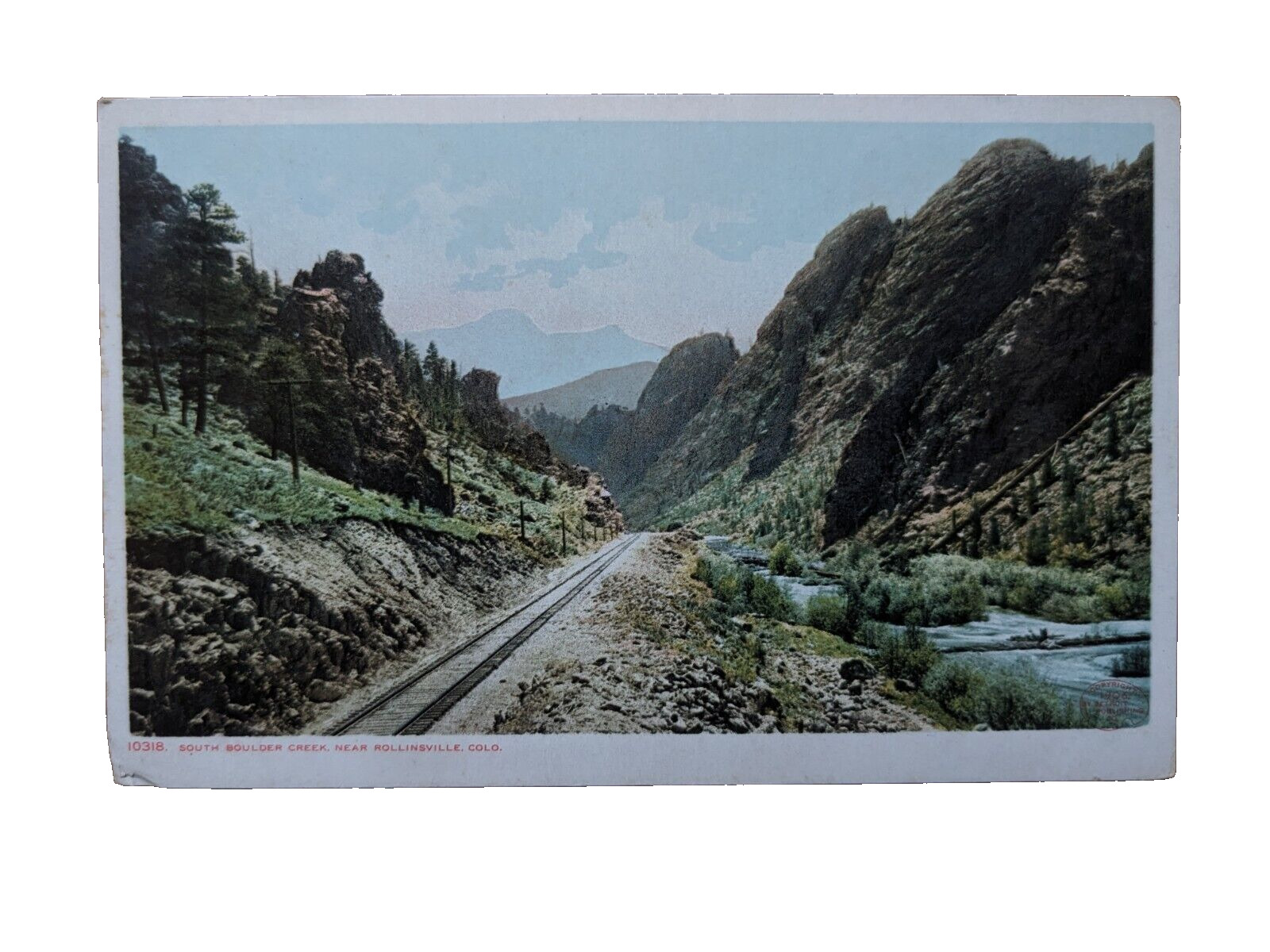 Boulder Creek Near Rollinsville, CO-Colorado, Train Track Railroad VTG Postcard