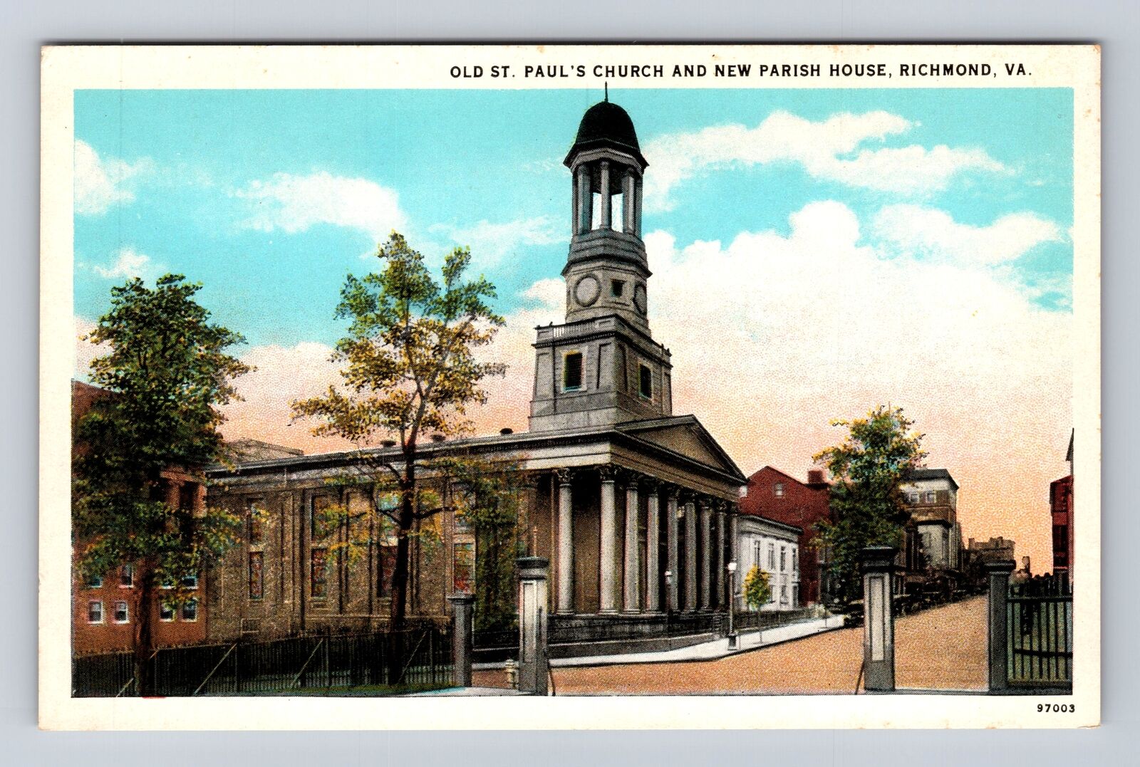 Richmond VA-Virginia, Old St. Paul\'s Church, Religion, Vintage Souvenir Postcard