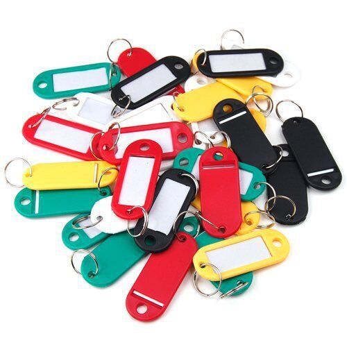 10-100PCS Key Rings Tags Assorted Color Plastic ID Card Identity Tags Name Label